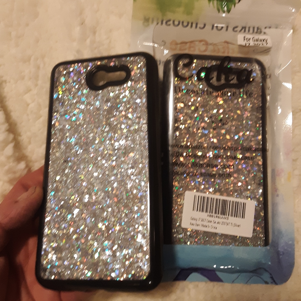 Set of 2 New Shifting Glitter Galaxy J7 Cases